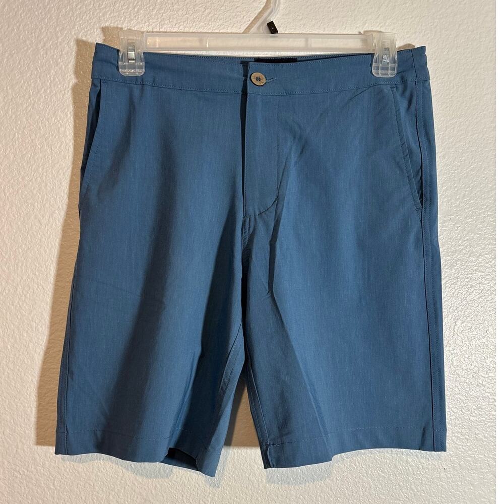 Men's Size 32 Blue Shorts Flat Front Bermuda Hybrid Swim Trunks Sporty Preppy